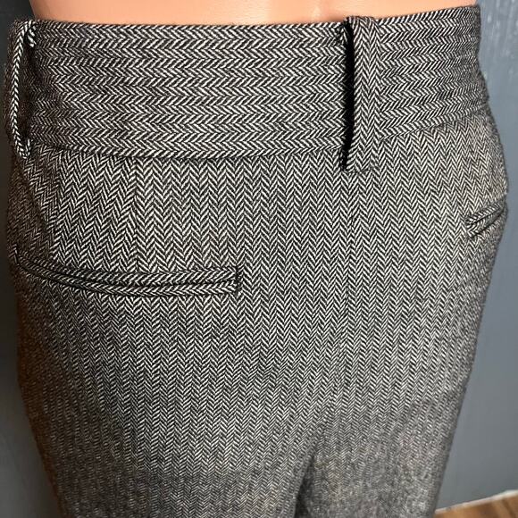 Talbots New With Tag Cropped Wide Leg Pants 12 Herringbone Wool Blend Preppy - Picture 5 of 7
